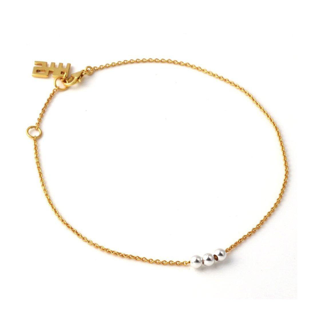 Sabyavi Body Jewellery Round Bean Chain Anklet