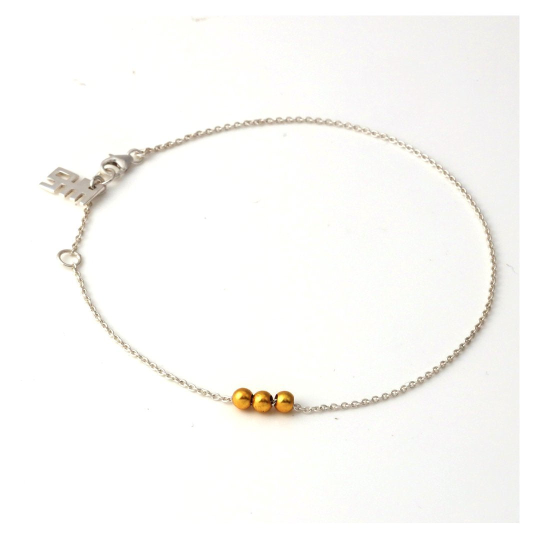 Sabyavi Body Jewellery Round Bean Chain Anklet