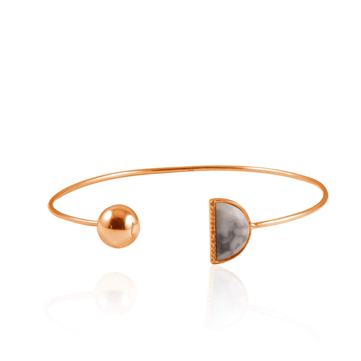 Sabyavi Bracelet Gold Crescent Moon Open Ended Cuff Bracelet Sterling Silver