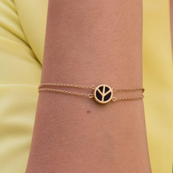 Peace sign hot sale ankle bracelet