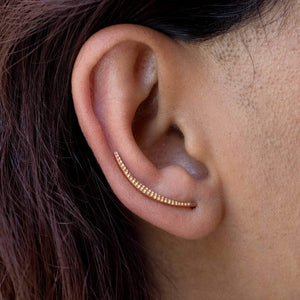 Sabyavi Earrings Gold Ear Climber Sterling Silver