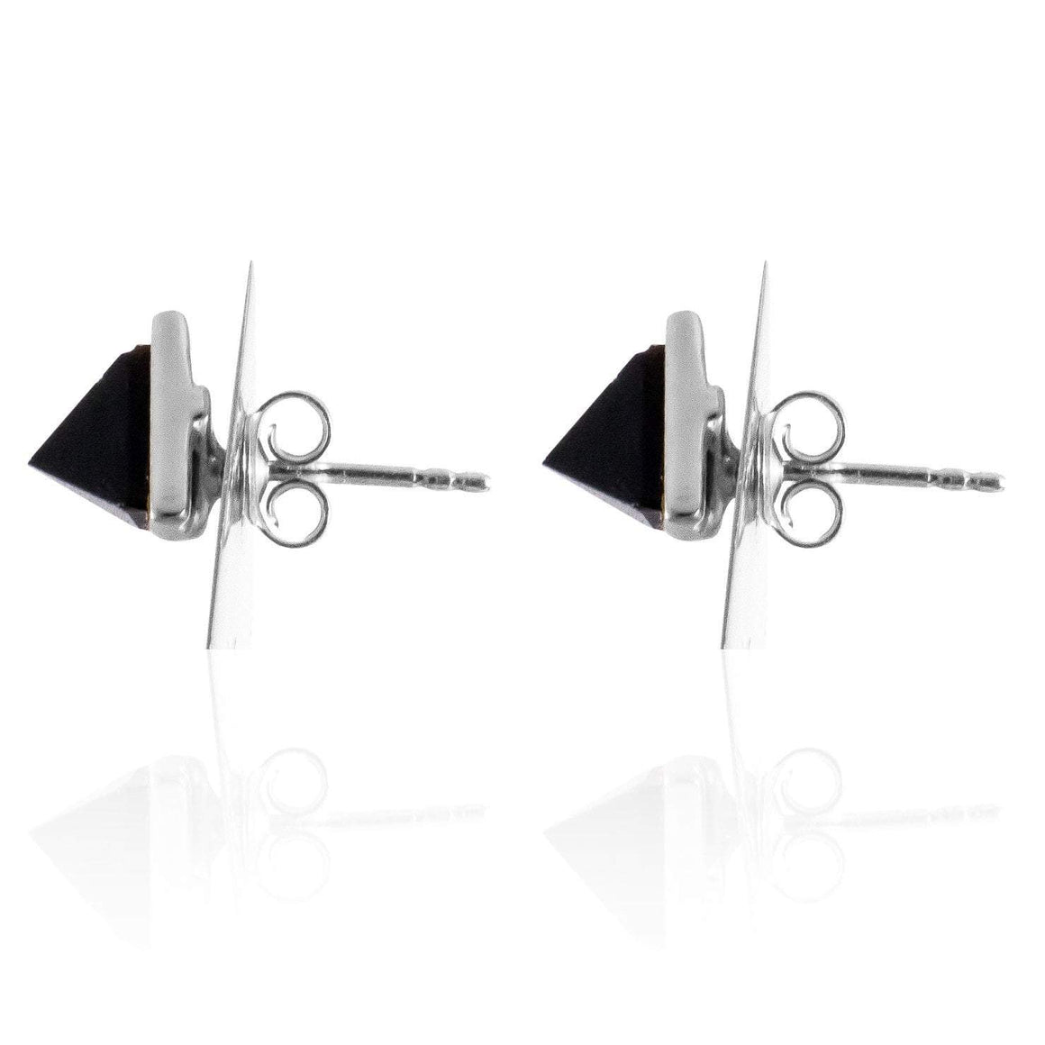 Sabyavi Earrings Gold Triangular Stud Sterling Silver