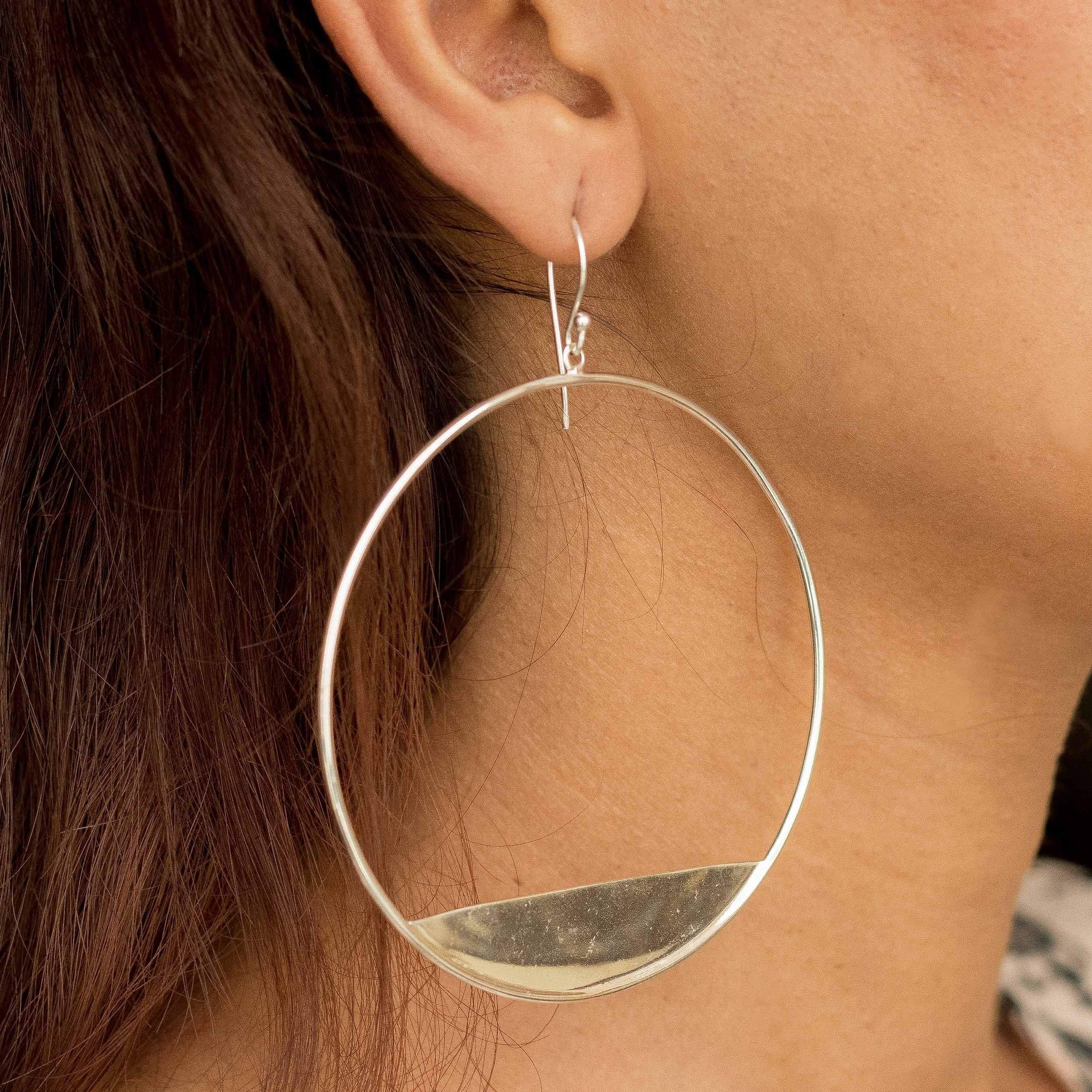 Sabyavi Hoops Gold Dangling Hoops Sterling Silver