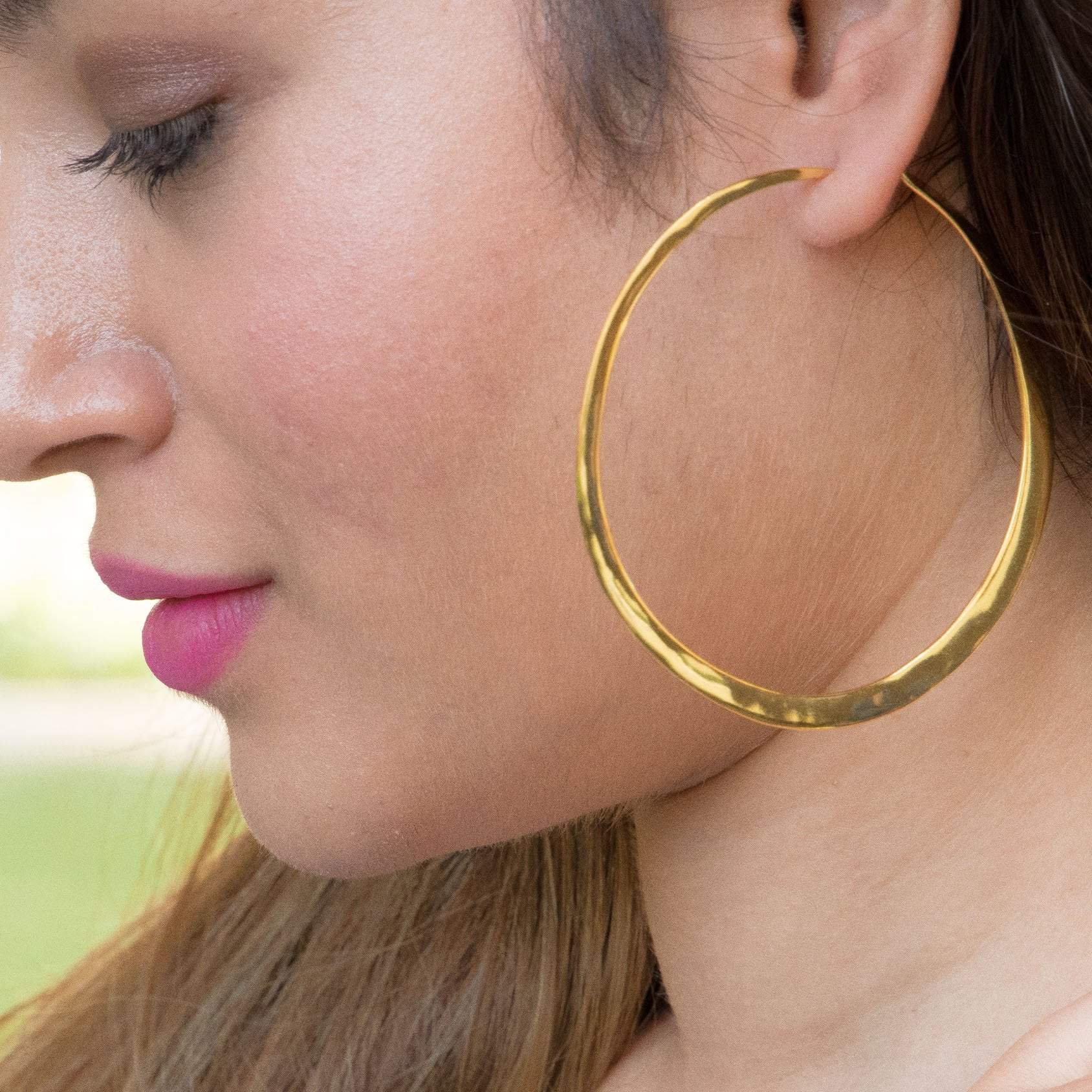Sabyavi Hoops Gold Shoulder Duster Hoops Sterling Silver