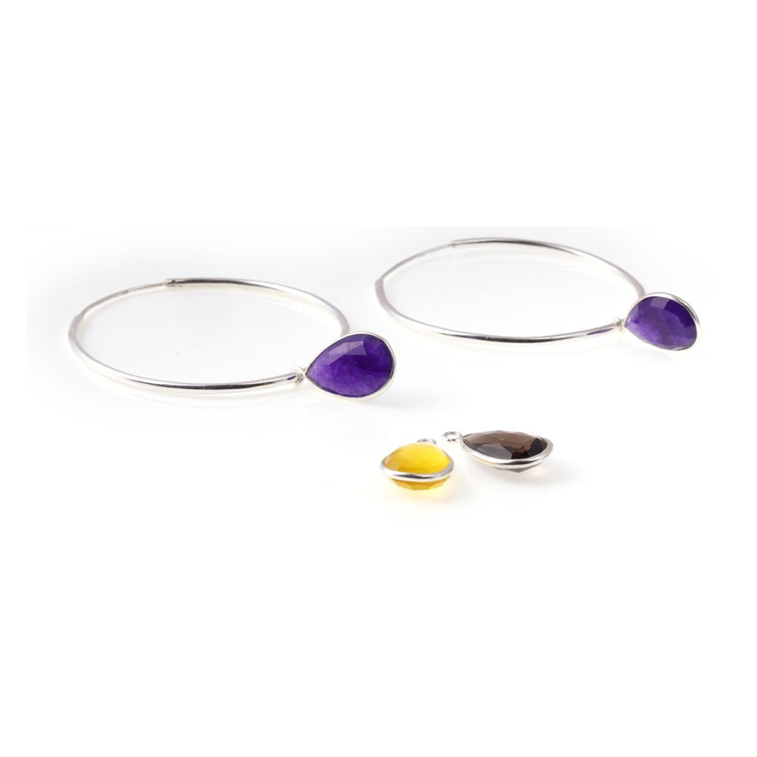 Sabyavi Hoops Hoops with Changeable Stones