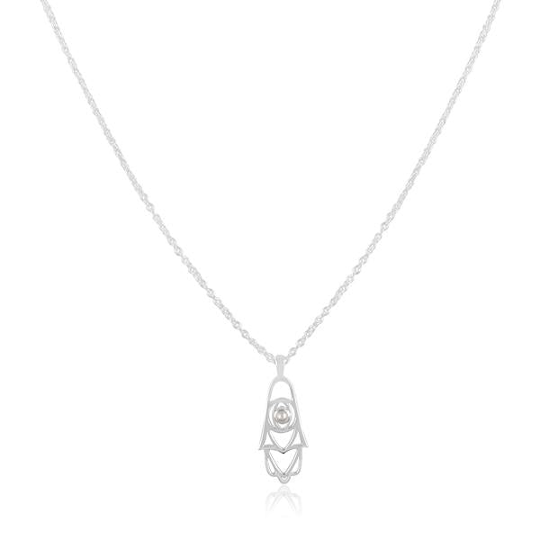 Hamsa Pearl Pendant Sterling Silver - Sabyavi