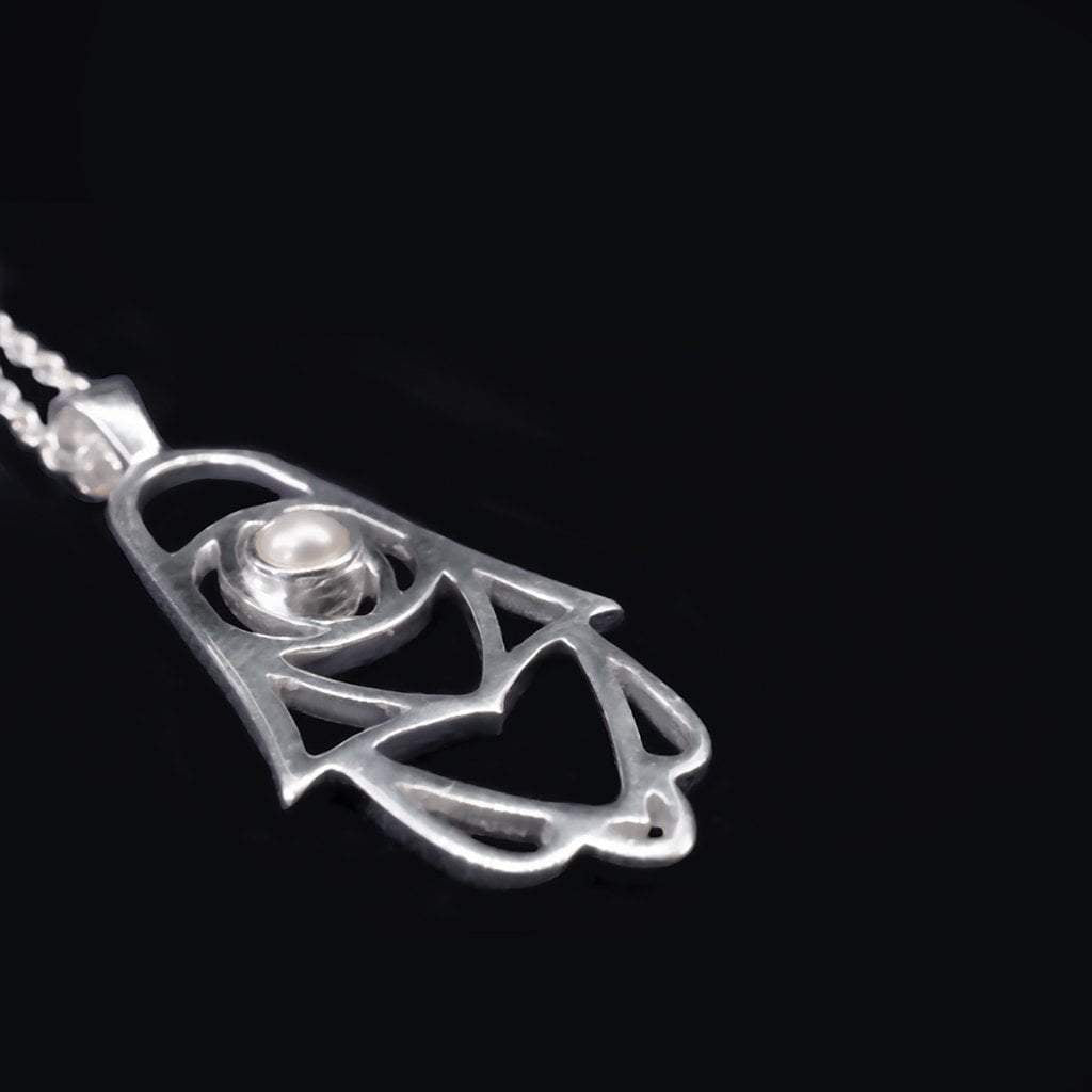 Sabyavi Pendant Hamsa Pearl Pendant Sterling Silver