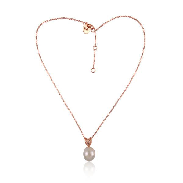 Sabyavi Pendant Rose Gold Pearl Pendant Sterling Silver