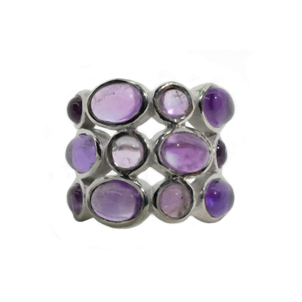 Sabyavi Ring Gold Size 7 Amethyst Ring Sterling Silver