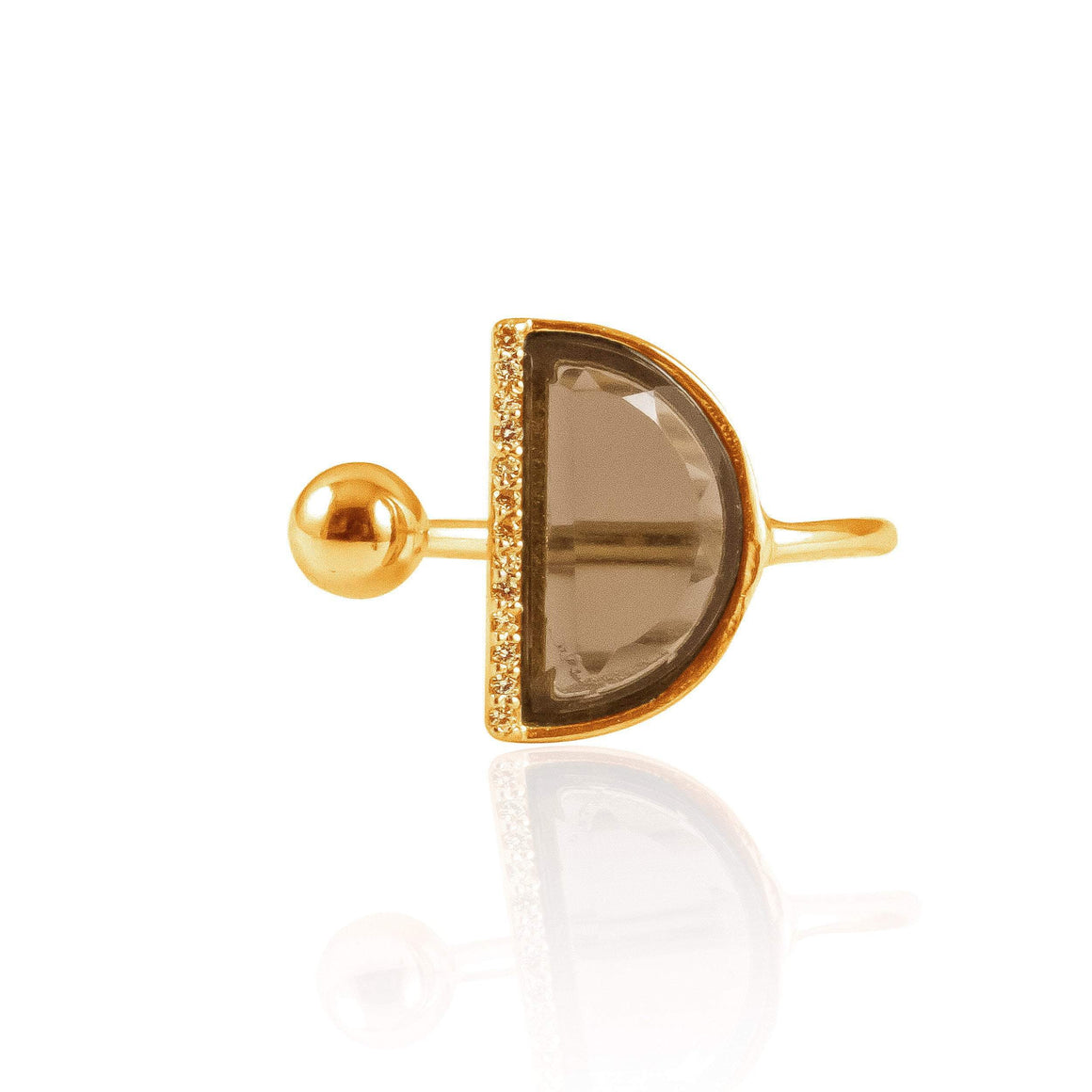 Sabyavi Ring Gold Crescent Moon Ring Sterling Silver
