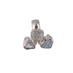 Sabyavi Ring Gold Rough Fluorite Cluster Ring Sterling Silver