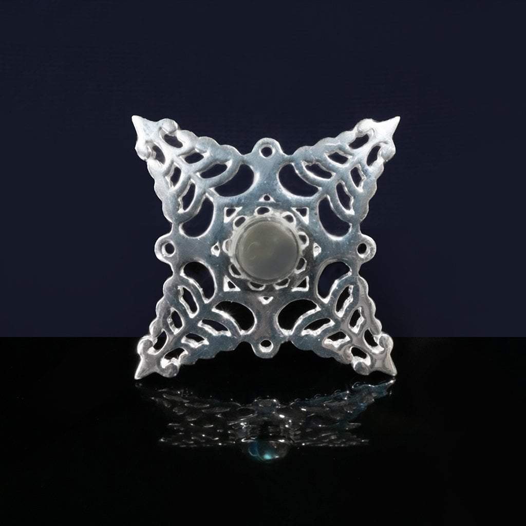 Sabyavi Ring Labradorite Arabesque Filigree Ring Sterling Silver