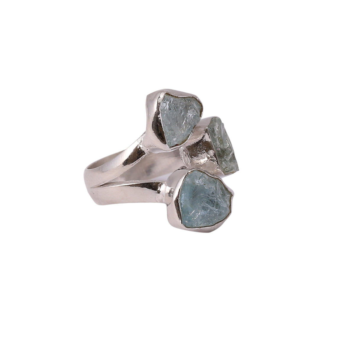 Sabyavi Ring Gold Rough Fluorite Cluster Ring Sterling Silver