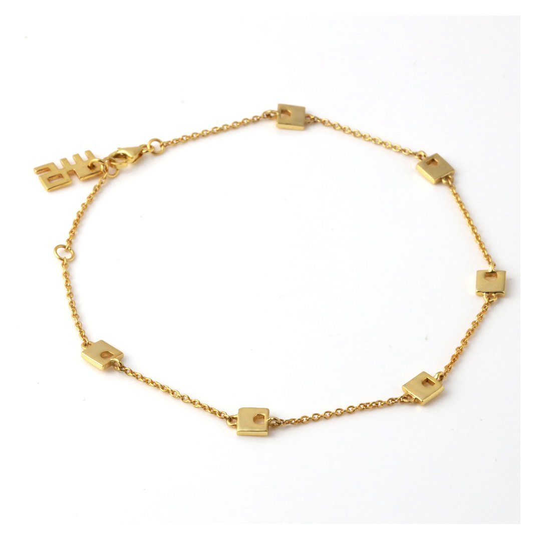 Sabyavi Square Bead Chain Anklet