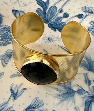 Sabyavi Bracelet Black Onyx Plated Fashion Cuff Bracelet