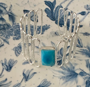 Sabyavi Bracelet Blue Onyx Plated Fashion Cuff Bracelet
