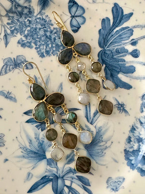 Sabyavi Earrings Silver Labradorite Fashion Earrings