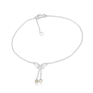 Sabyavi Body Jewellery Gold Butterfly Ankle Chain Sterling Silver