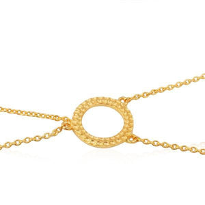 Sabyavi Body Jewellery Gold Hand Palm Chain Bracelet Sterling Silver