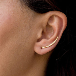 Sabyavi Earrings Gold Ear Climber Sterling Silver