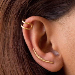 Sabyavi Earrings Gold Ear Cuff Sterling Silver